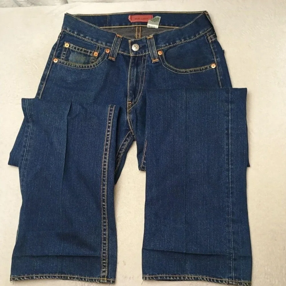Vintage Levis Type 1 Jeans Men 32x34 Blue Y2K Straight Real Loose Baggy Wide Leg
